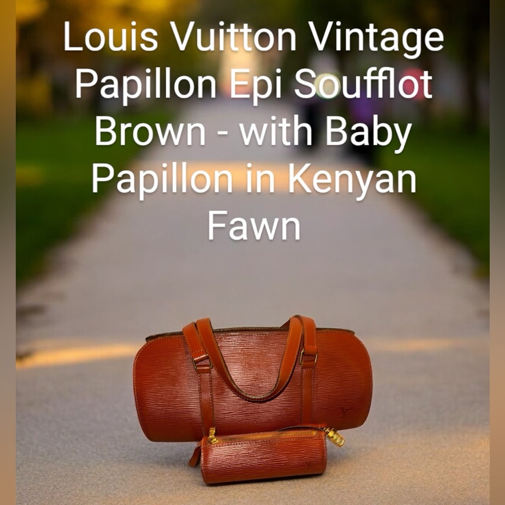 Louis Vuitton Vintage Papillon Epi Soufflot - with Baby Papillon in Kenyan Fawn